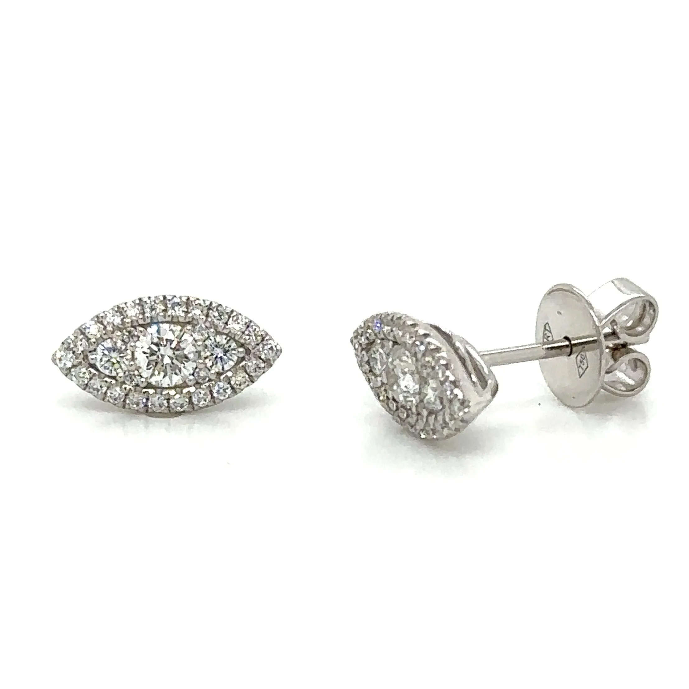 0.57ct tw Diamond Protective Evil Eye Stud Earrings