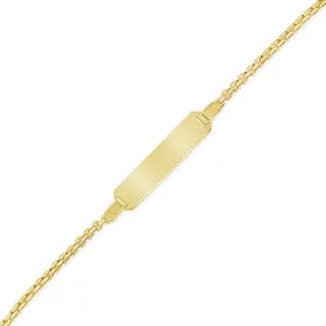 10K Yellow Gold Baby & Toddler Box Link ID Bracelet