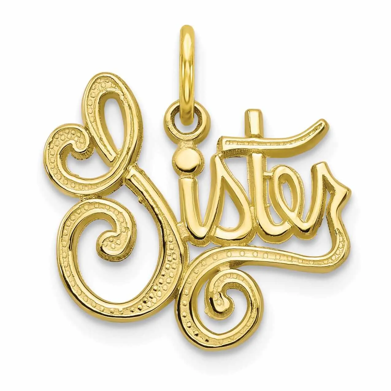 10k Yellow Gold Polished Finish Sister Pendant