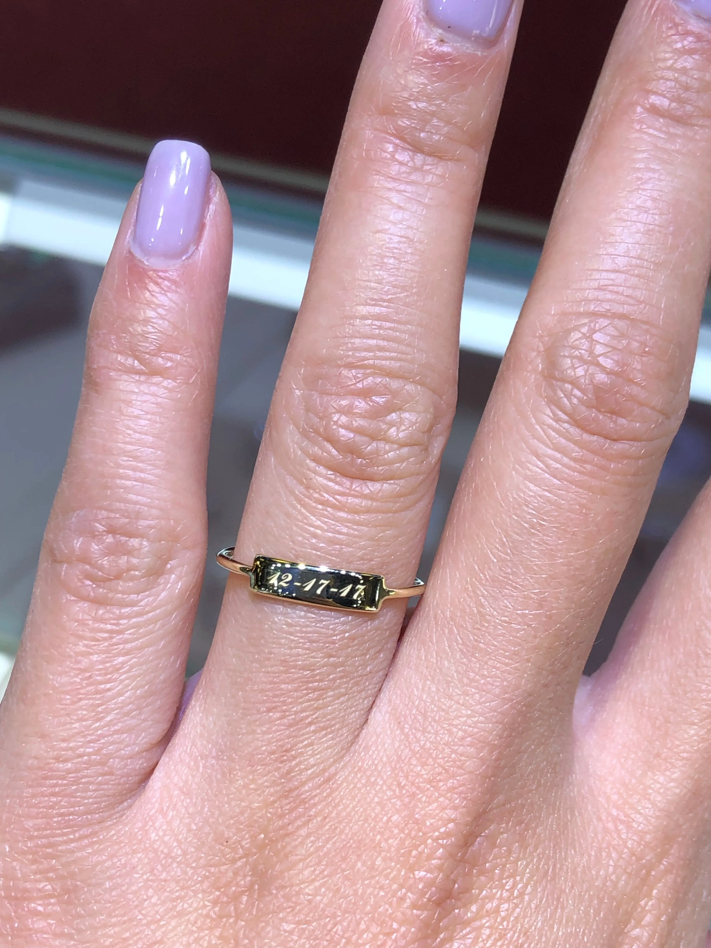 14K Gold Personalized ID Ring