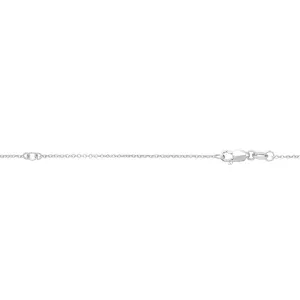 14K White Gold 1.3mm Adjustable Cable Chain Necklace