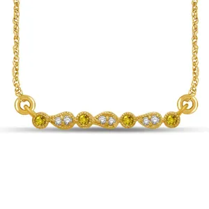 14K Yellow Gold 1/10 Ct.Tw. Diamond  Stackable Necklace