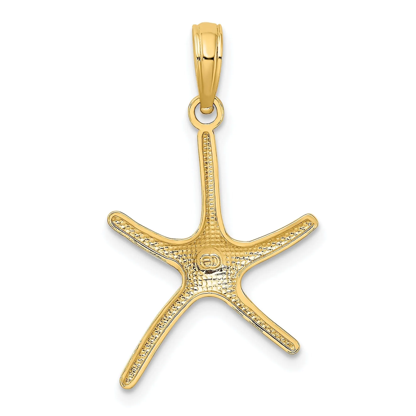 14K Yellow Gold Polished Finish Dancing Design Starfish Charm Pendant