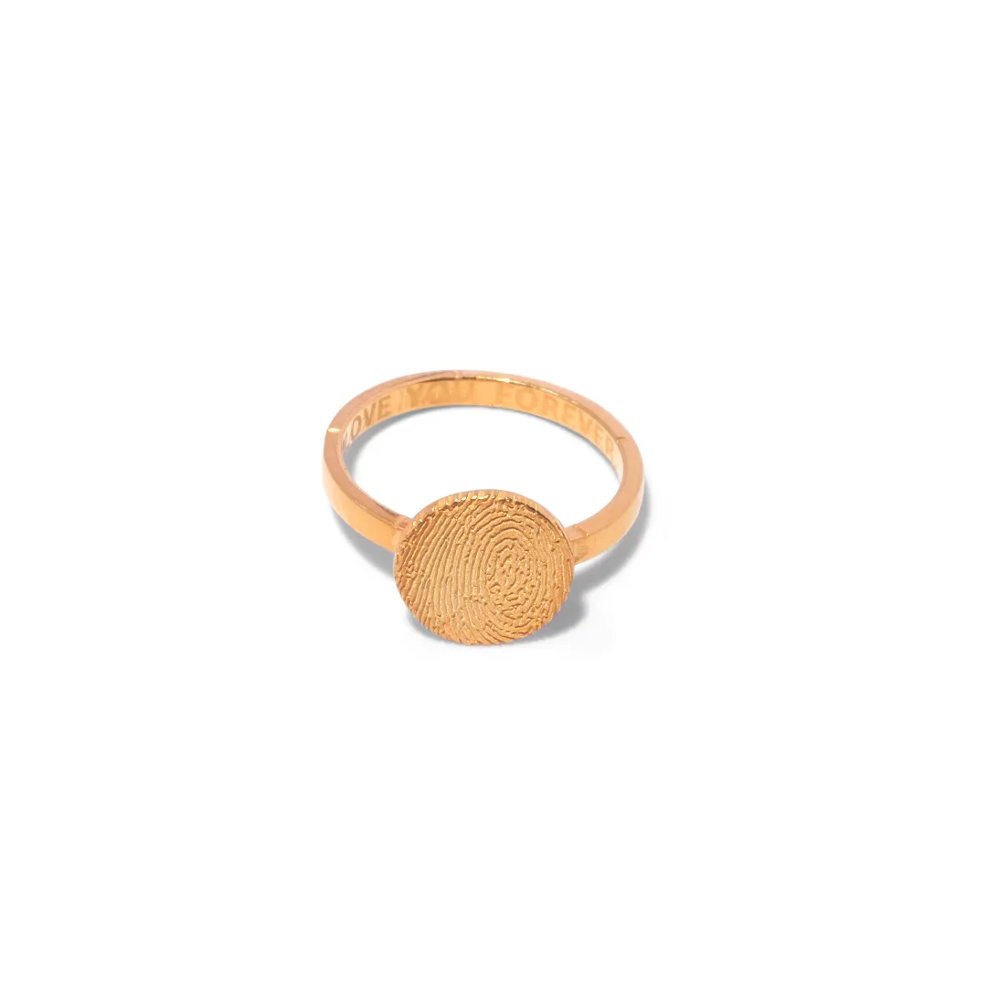 14kt Round Fingerprint Ring