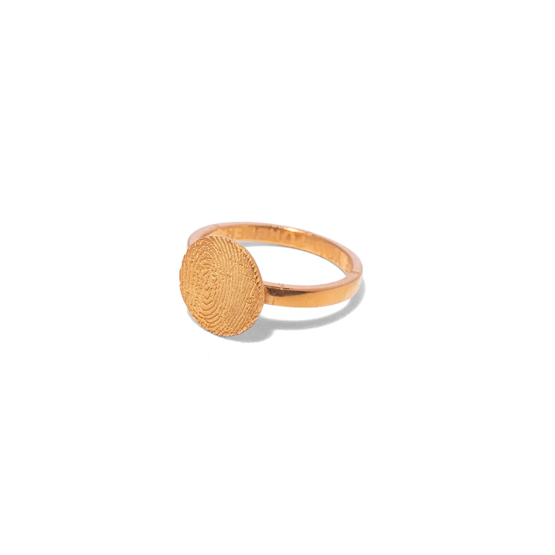 14kt Round Fingerprint Ring