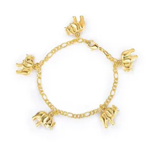 18K Gold Plated Elephant Charm Bracelet