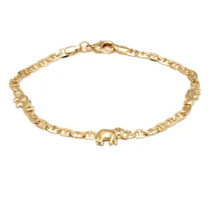 18K Gold Plated Lucky Elephant Charm Bracelet