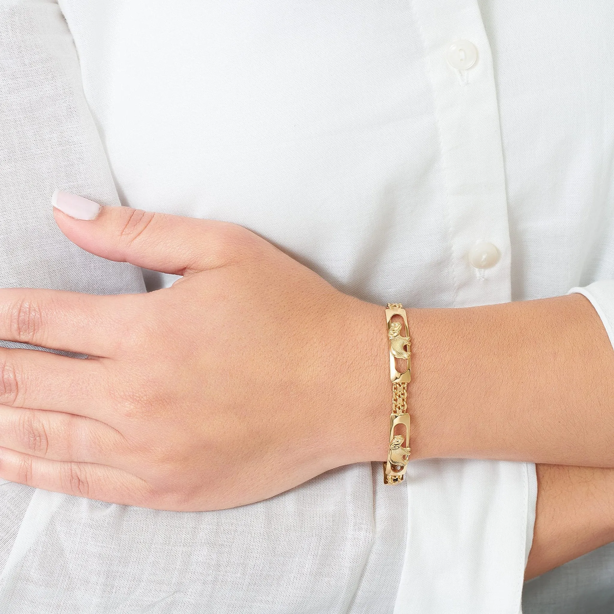 18k Gold Plated Lucky Elephant Parade Bracelet