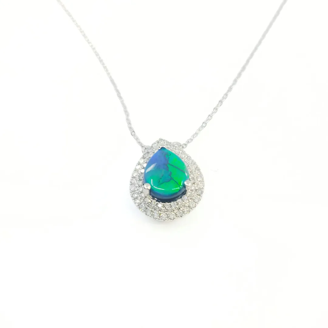 18K White Gold Opal Pendant - 20740450