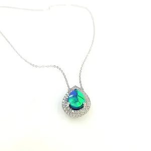 18K White Gold Opal Pendant - 20740450