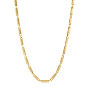 18K Yellow Gold 24" Satin Link Necklace