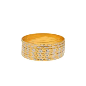 22K Yellow & White Gold Bangle Set of 8 (83.1gm)