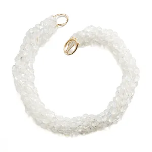 8-Strand Moonstone Twist Necklace with Diamond Clasp