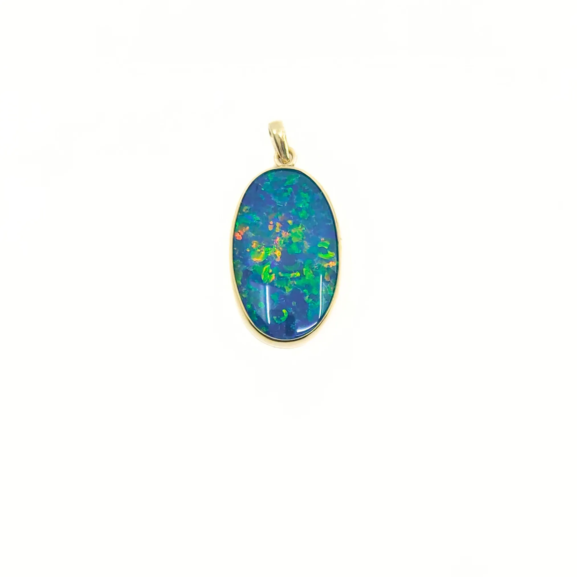 9K Yellow Gold Opal Pendant - 20740177