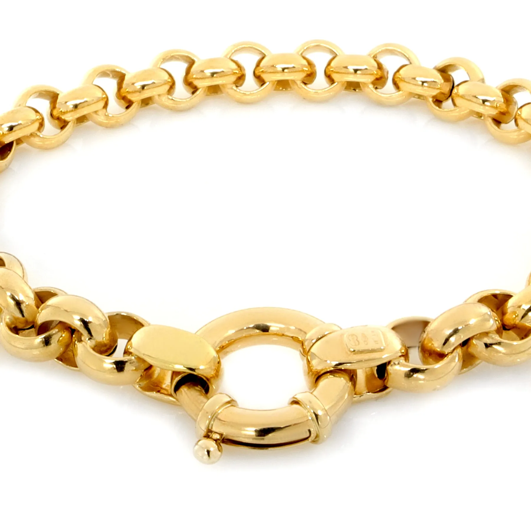 9K Yellow Gold Solid 8mm Belcher Bracelet - 20724740