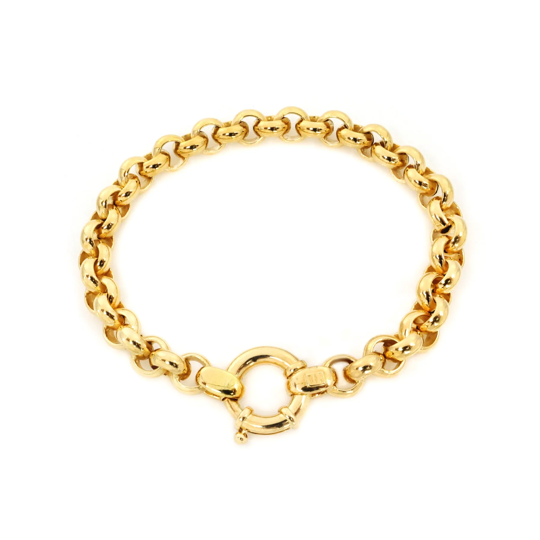 9K Yellow Gold Solid 8mm Belcher Bracelet - 20724740