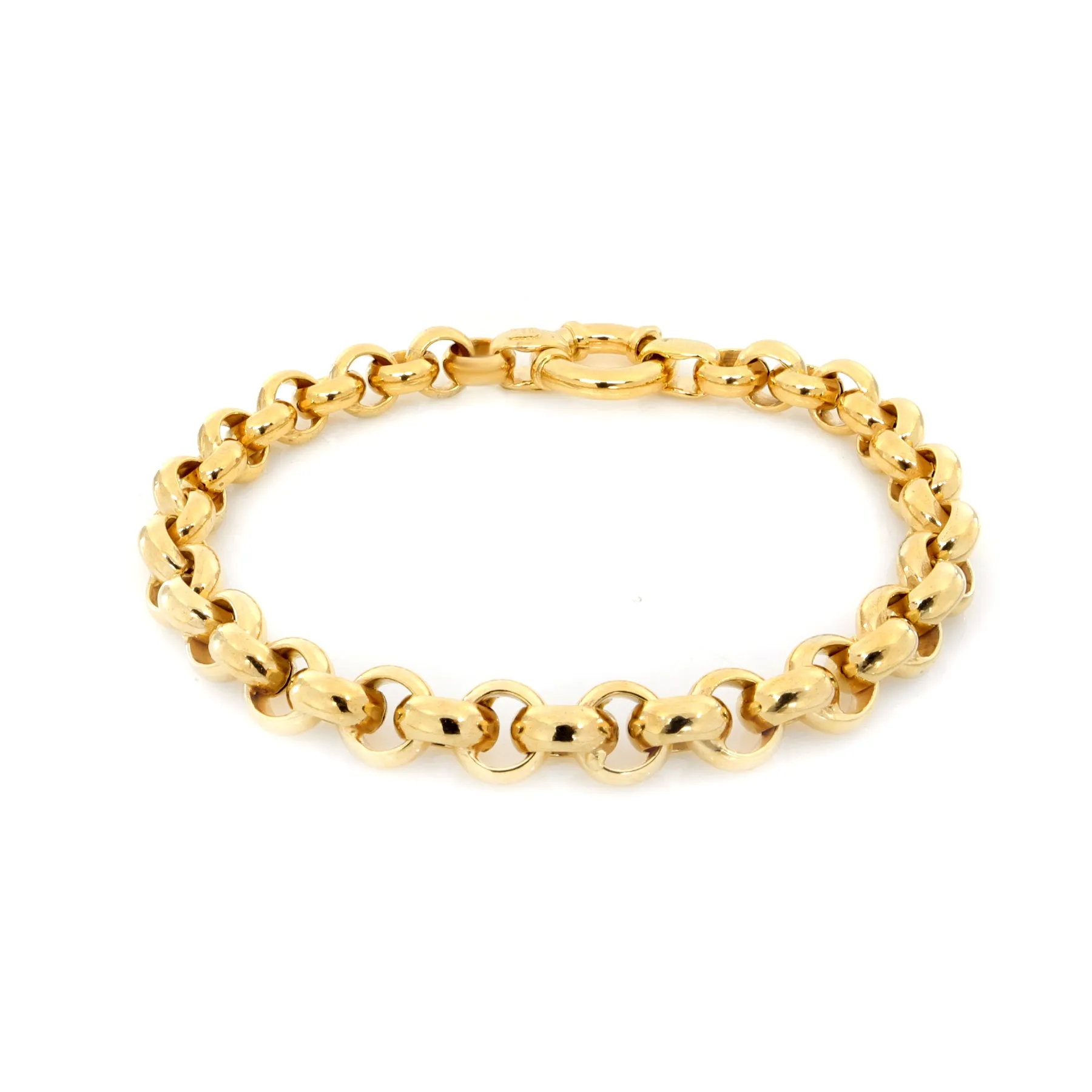 9K Yellow Gold Solid 8mm Belcher Bracelet - 20724740