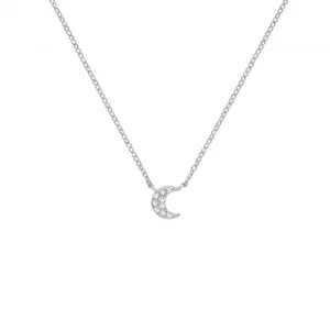 Acotis Silver Celestial Pendant Necklace with Zirconia Moon G3359