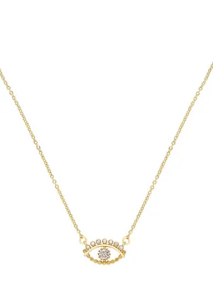 All Knowing Eye Crystal 18k Gold Plated Necklace