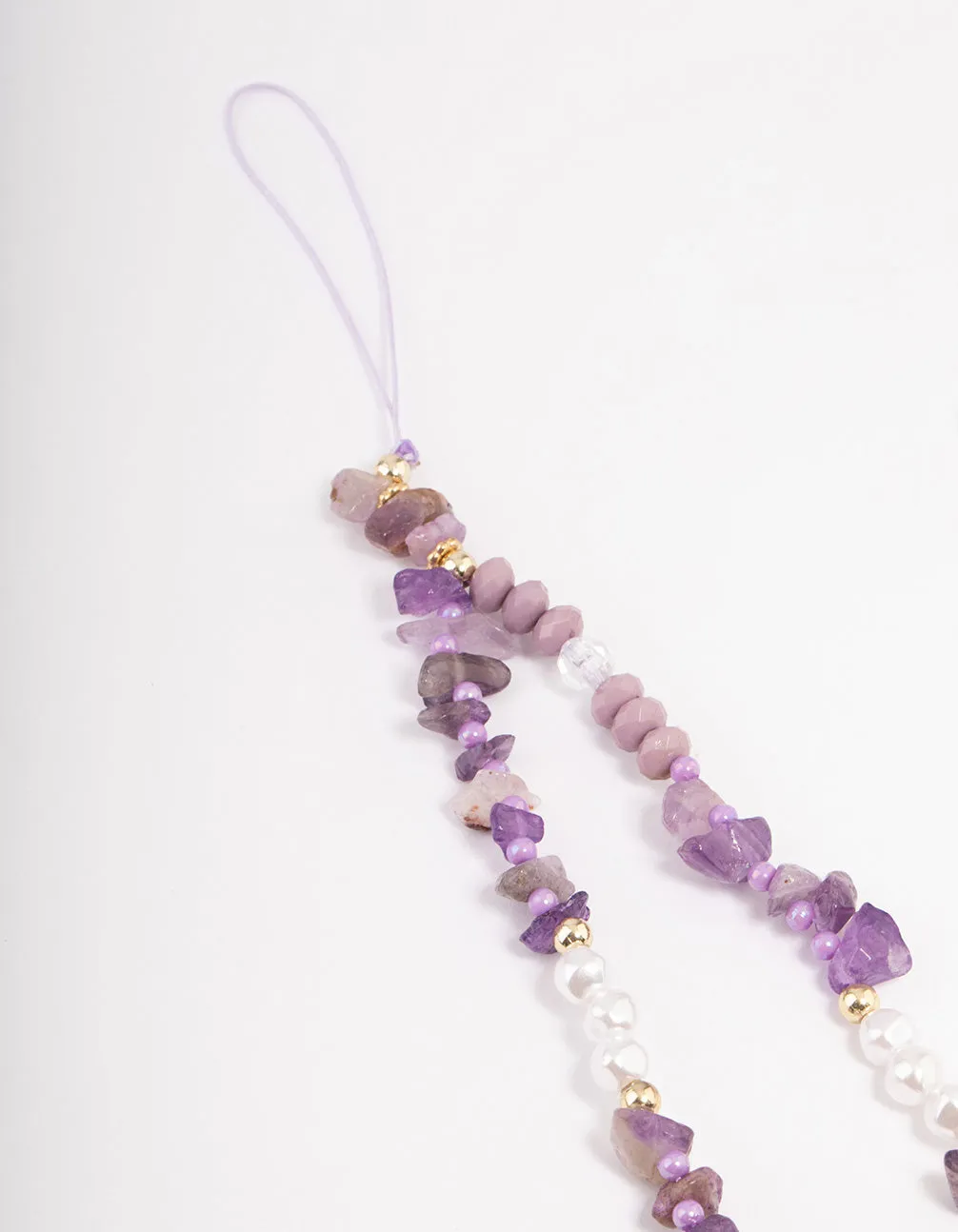 Amethyst Semi-Precious Stone Phone Strap