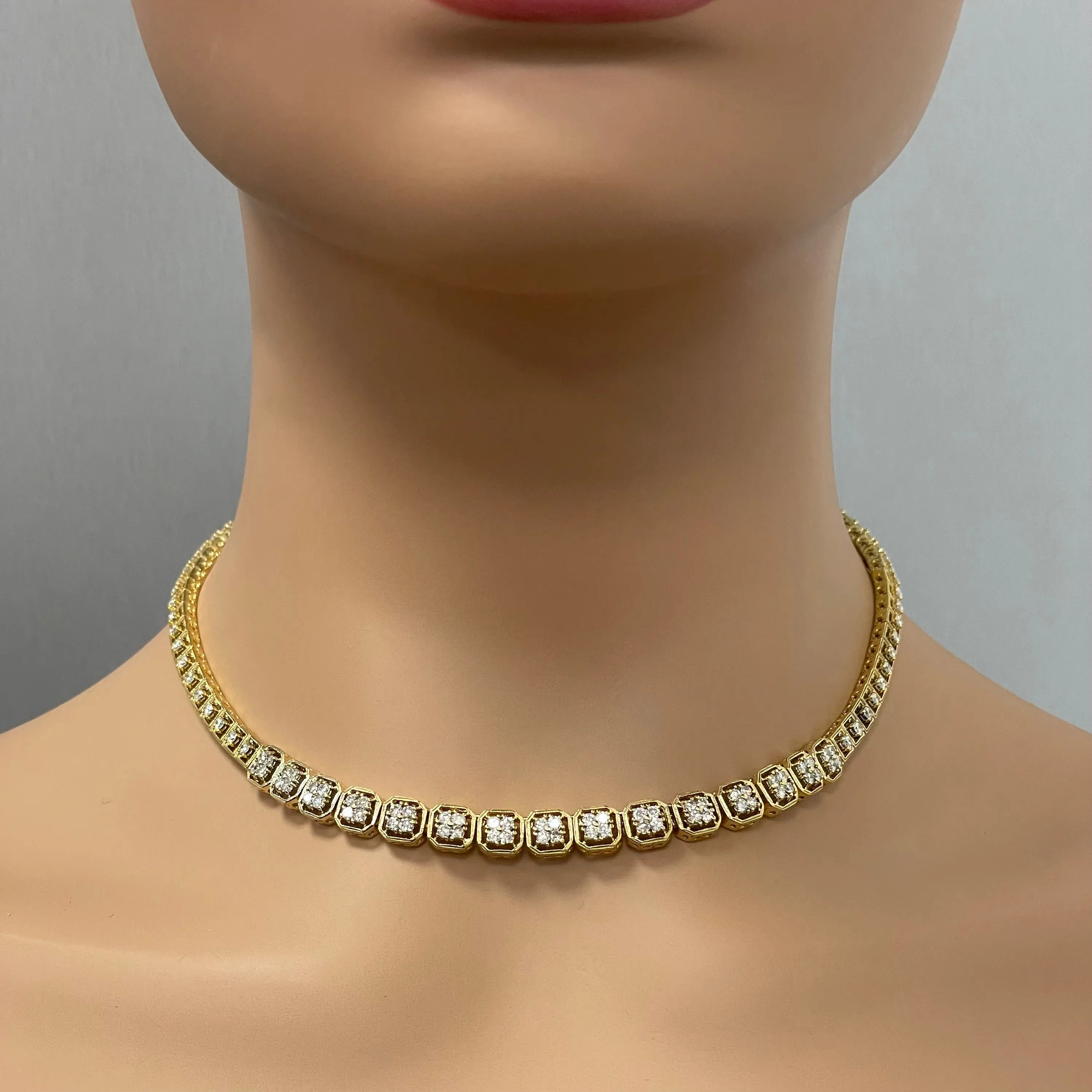 Beauvince Madeline Diamond Necklace (4.30 ct Diamonds) in Yellow Gold