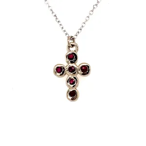 Beeghly & Co. White Gold Children's Ruby Cross Gemstone Pendants