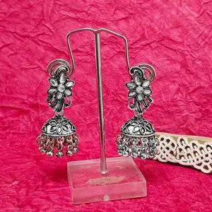 Bhavi Jewels Oxidised Plated Jhumki Earrings