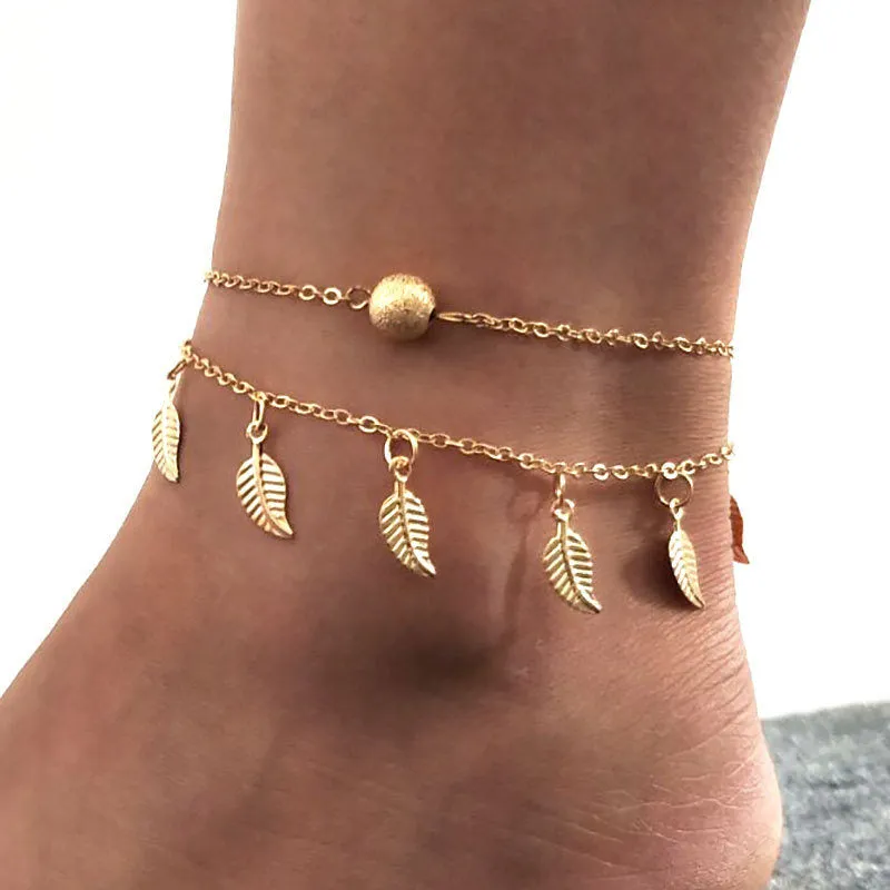 Bohemian Heart Shape Layered Anklet Bracelet