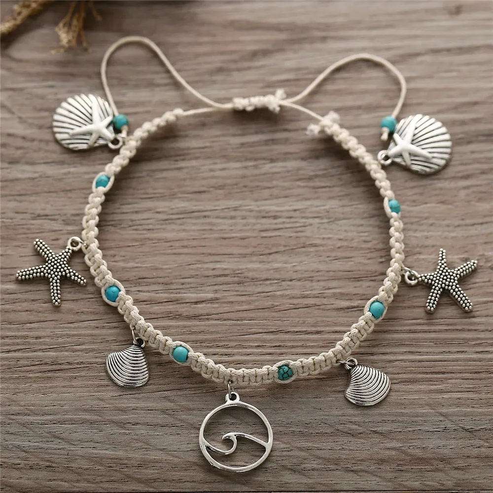 Bohemian Starfish Stone Anklet