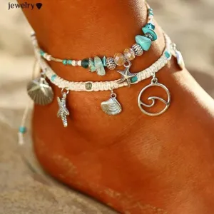 Bohemian Starfish Stone Anklet