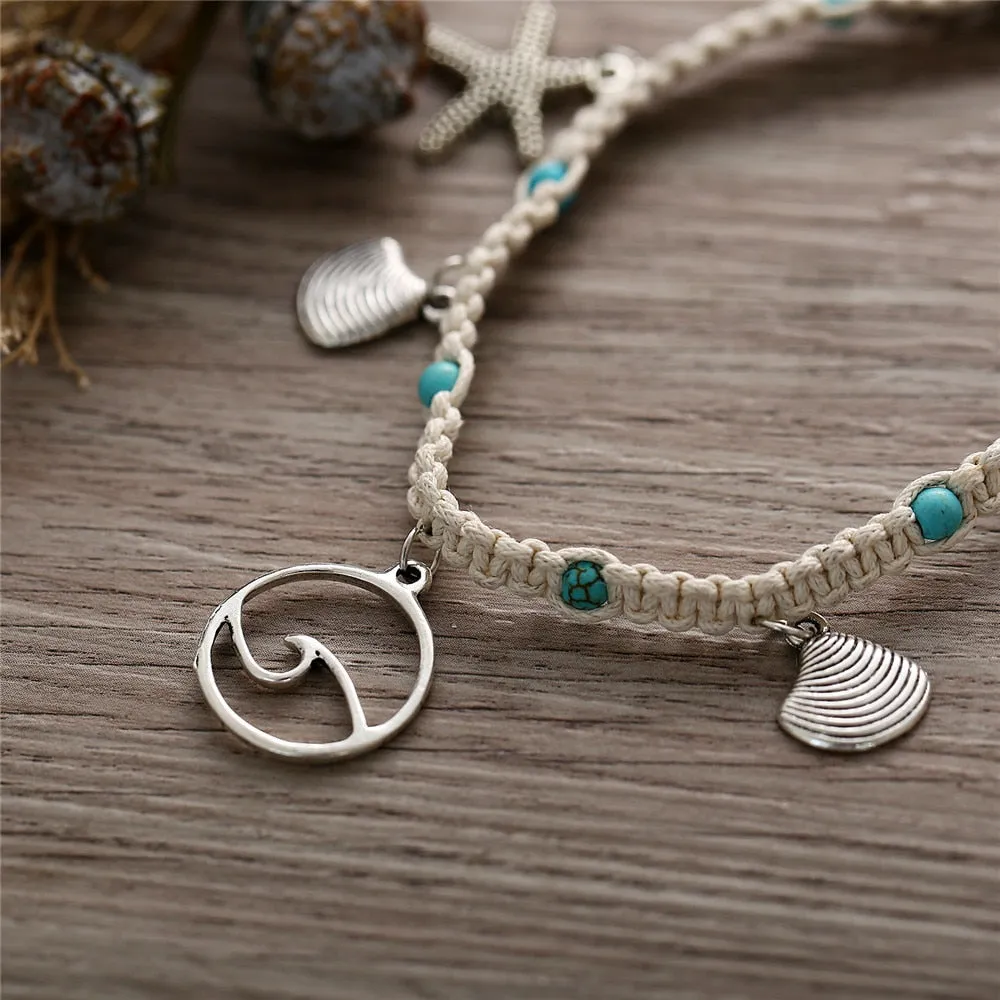 Bohemian Starfish Stone Anklet