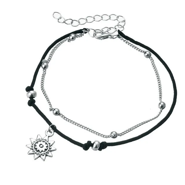 Boho Pendent Double Layer Anklet