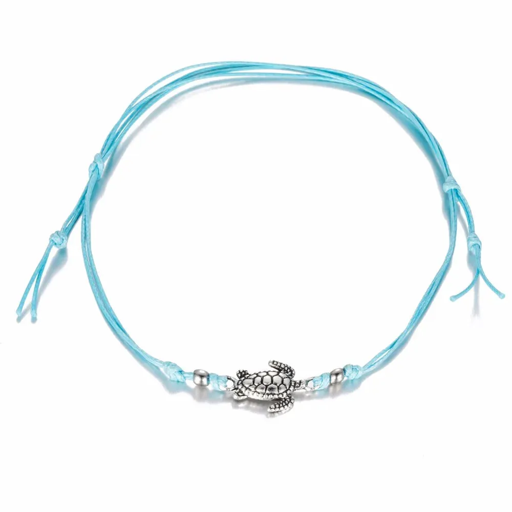 Boho Turquoise Beachy Beads Seashells Charm Anklet.