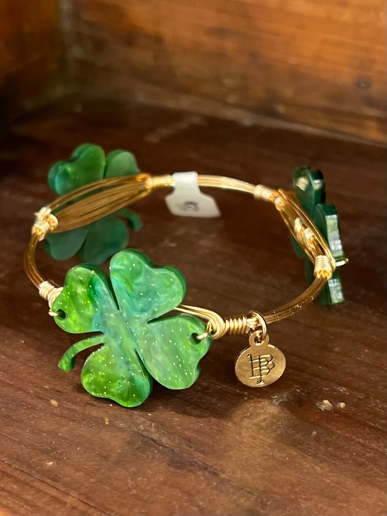 Bourbon & Boweties - Green Shamrock Bangle Bracelets