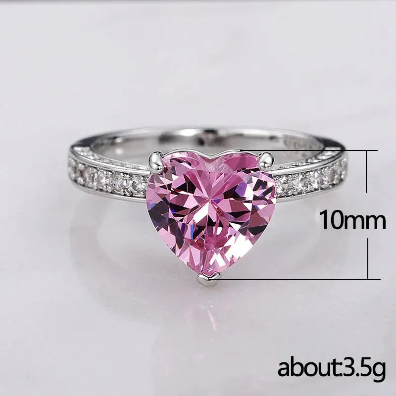 Brilliant Heart Solitaire with CZ Accents