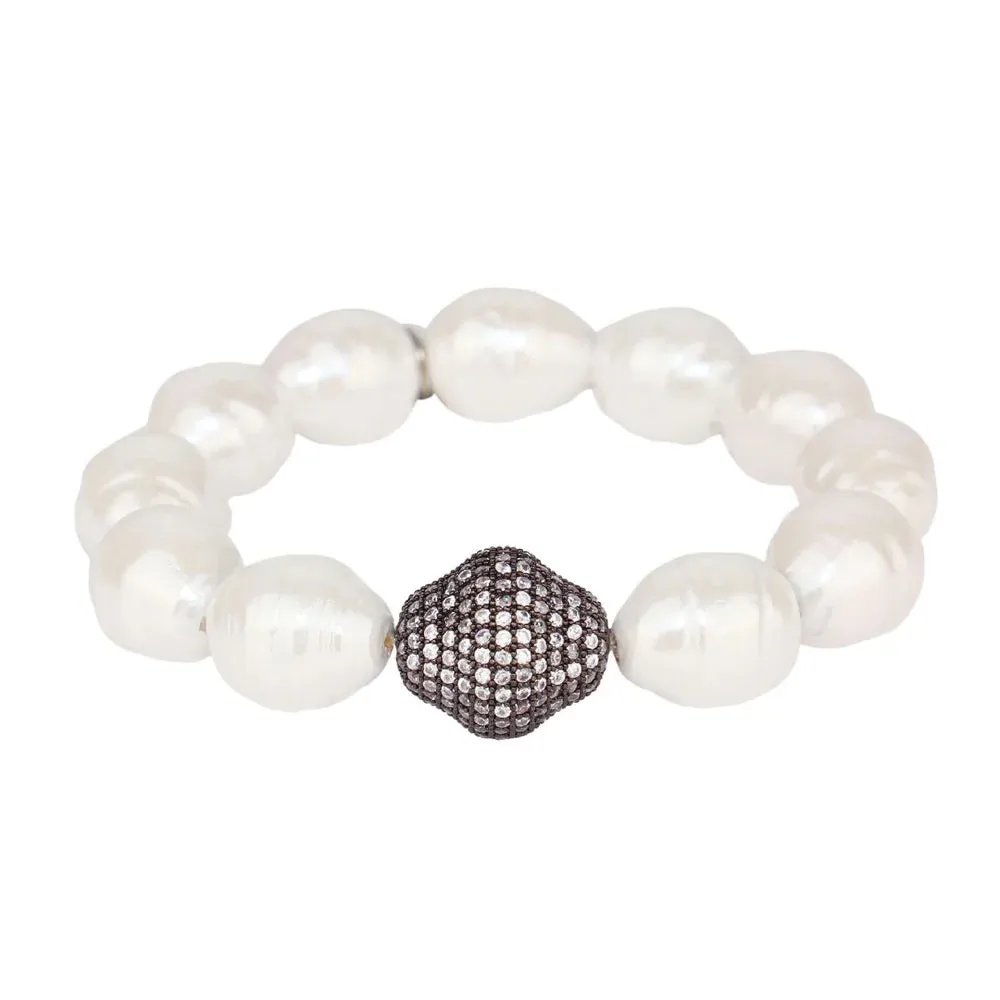 BuDhaGirl | Isabel Pearl Bracelet in White