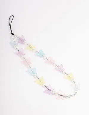 Butterfly & Pearl Phone Strap