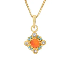 Carnelian and Tanzanite Pendant Necklace