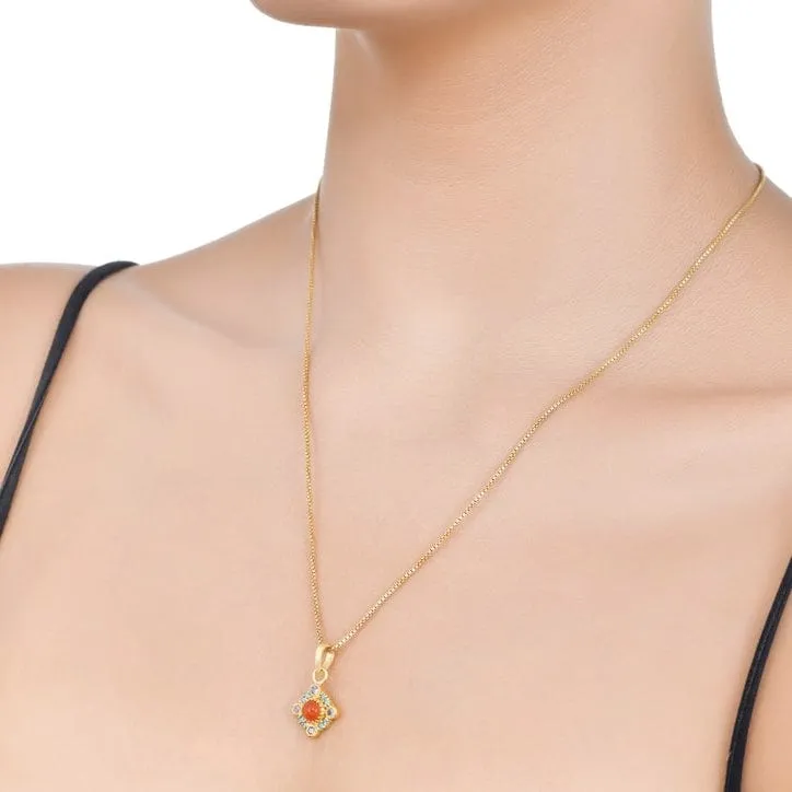 Carnelian and Tanzanite Pendant Necklace