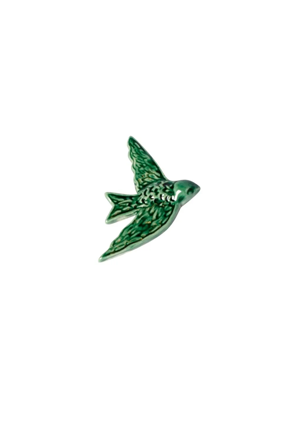 Ceramic Bird Pin - Green