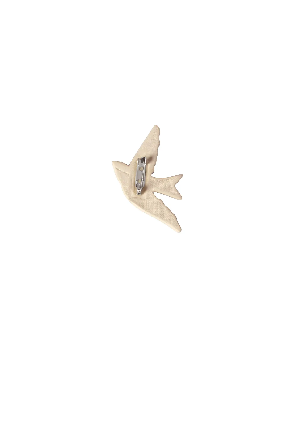 Ceramic Bird Pin - White