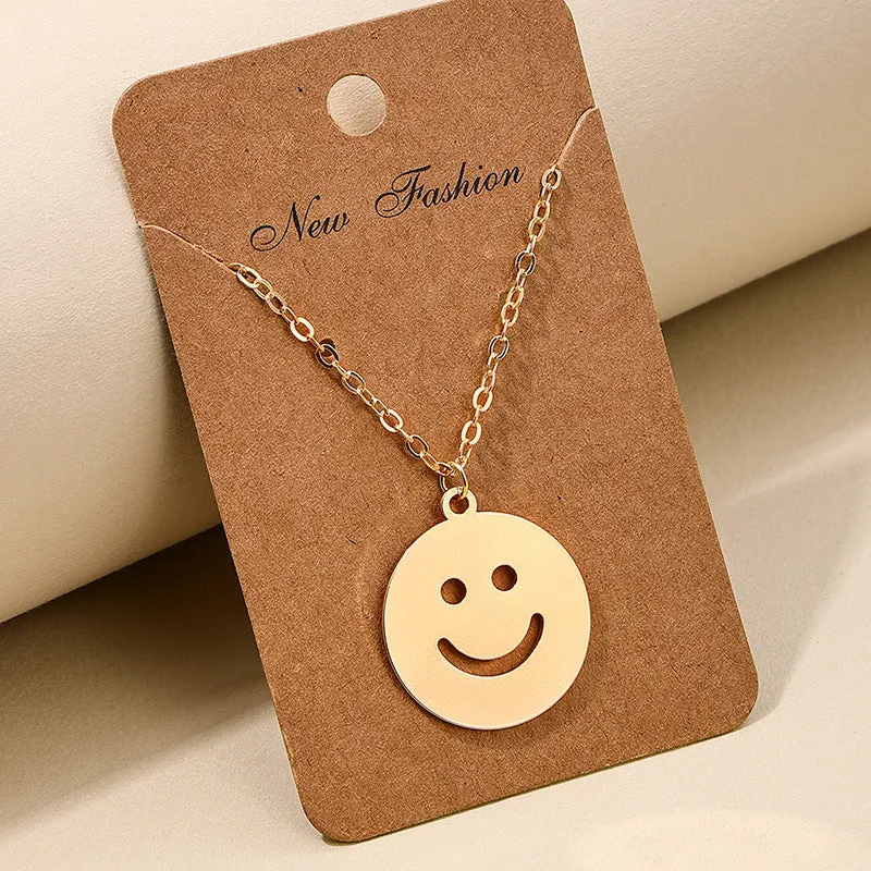 Charming Smiling Face Necklace with Hip-Hop Vibe