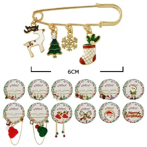 Christmas Charm Brooches 10002 (12 units)