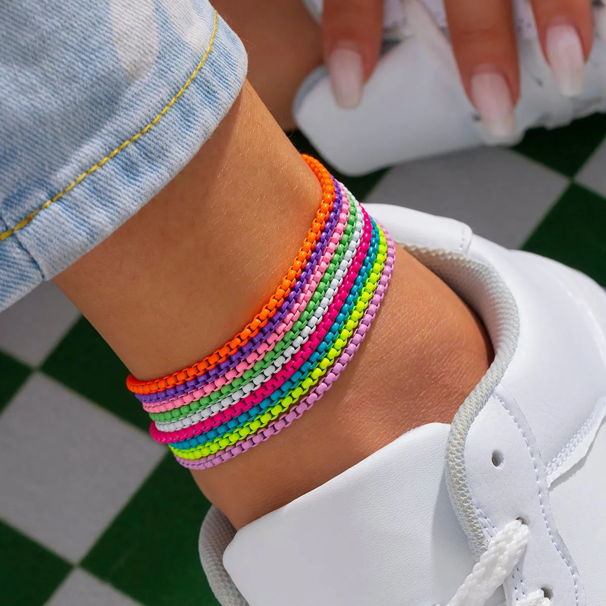 Colorful Iron Chain Anklet