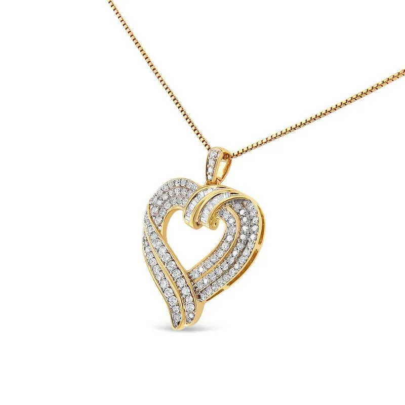 Cttw Baguette Diamond Composite Open Heart