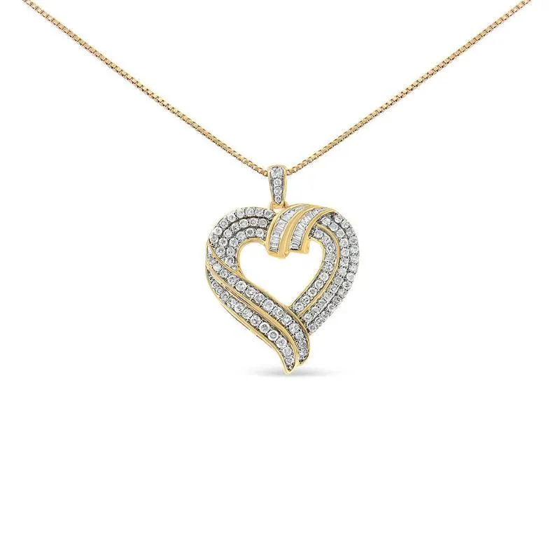 Cttw Baguette Diamond Composite Open Heart