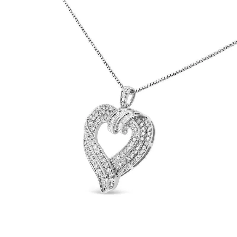 Cttw Baguette Diamond Composite Open Heart