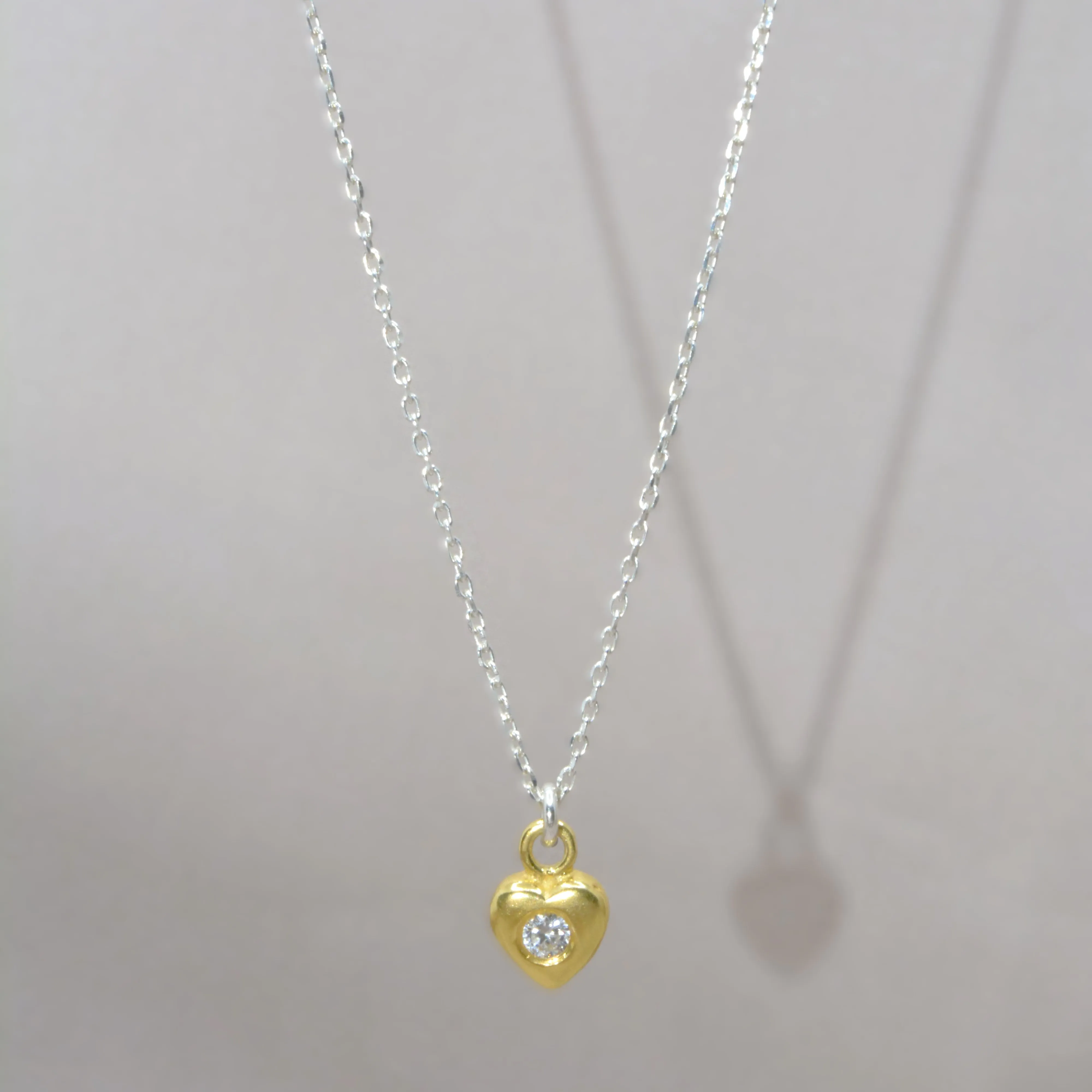 Delicate Golden Heart Necklace Set for Teens - 925 Silver Jewelry