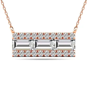 Diamond 1/2 Ct.Tw. Bar Necklace in 14K Rose Gold