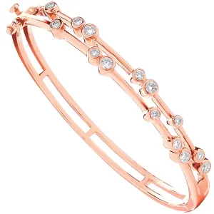 Diamond Fancy Bangle 1.00ct H-SI Quality in 18K Rose Gold